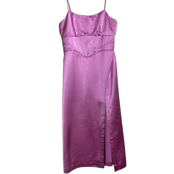 Jason Wu Dresses & Skirts - New Jason Wu Satin Slip Midi Corset Dress Side Slit Pink size Large